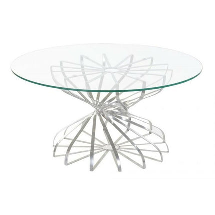 Esstisch DKD Home Decor Silberfarben Kristall Eisen (81 x 81 x 38 cm)