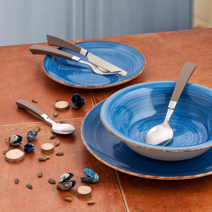 Flad plade Quid Vita Blau aus Keramik (Ø 27 cm) (12 Stück)