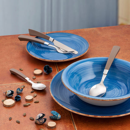 Suppenteller Quid Vita Blau aus Keramik (ø 21,5 cm) (12 Stück)