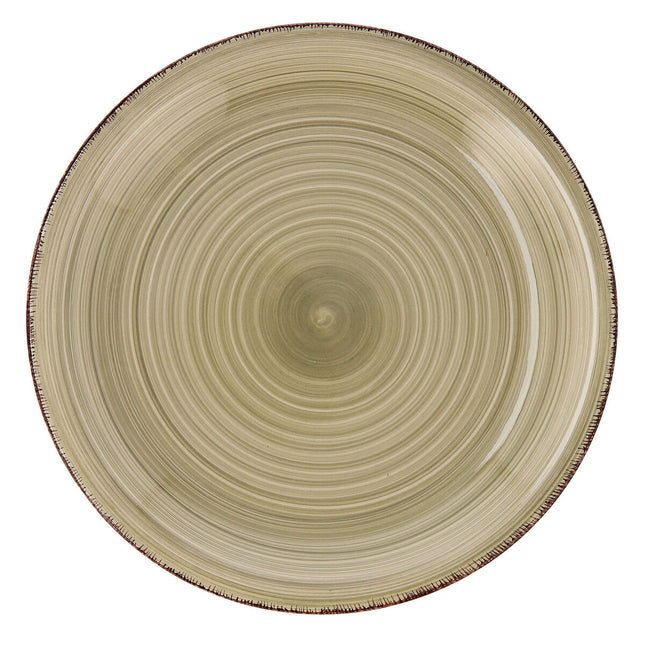 Flad plade Quid Natura Vita aus Keramik grün (Ø 27 cm) (12 Stück)