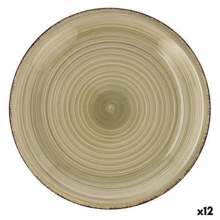 Flad plade Quid Natura Vita aus Keramik grün (Ø 27 cm) (12 Stück)