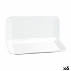 Kochschüssel Quid Basic rechteckig aus Keramik Weiß (6 Stück) (31 x 18 cm)
