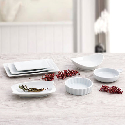 Flad plade Quid Gastro Fun 29,5 x 11 x 3 cm aus Keramik Weiß (6 Stück)