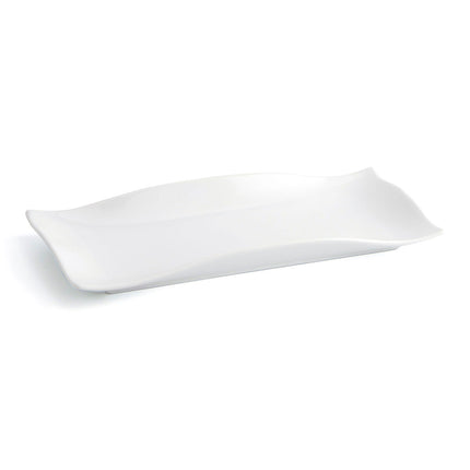 Flad plade Quid Gastro Fun 29,5 x 11 x 3 cm aus Keramik Weiß (6 Stück)