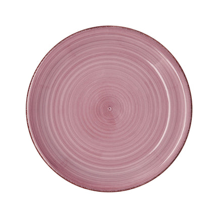 Flad plade Quid Vita Peoni aus Keramik Rosa Ø 27 cm (12 Stück)