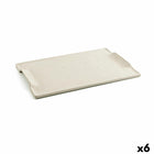 Tablett für Snacks Quid Mineral Gres Beige aus Keramik 35 x 23 cm (6 Stück)