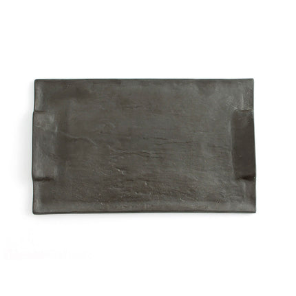 Tablett für Snacks Quid Mineral aus Keramik Schwarz 30 x 18 cm (6 Stück)
