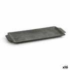 Tablett für Snacks Quid Mineral aus Keramik Schwarz (10 x 28 cm) (16 Stück)