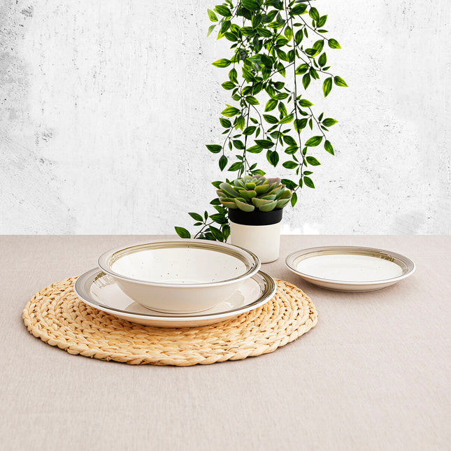 Dessertteller Quid Allegra Nature aus Keramik zweifarbig (19 cm) (12 Stück)