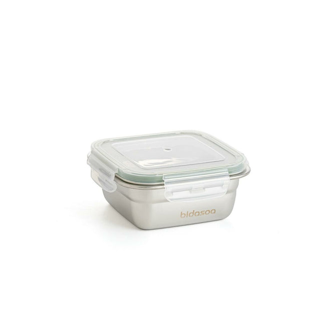 Lunchbox hermetisch Bidasoa Theo 12,5 x 12,5 x 6 cm Silberfarben 400 ml Metall (6 Stück)