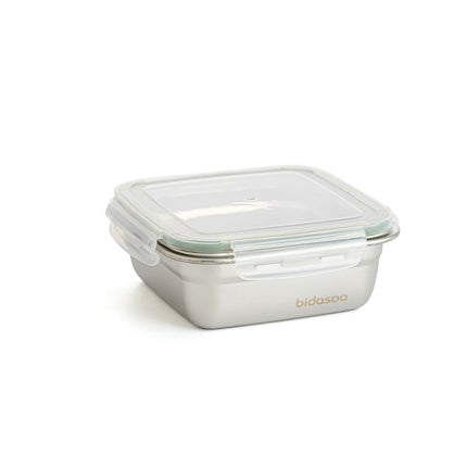 Lunchbox hermetisch Bidasoa Theo 15,3 x 15,3 x 6,3 cm Silberfarben 750 ml Metall (6 Stück)