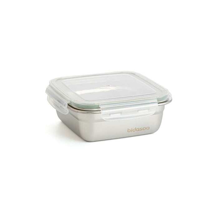 Lunchbox hermetisch Bidasoa Theo 15,3 x 15,3 x 6,3 cm Silberfarben 750 ml Metall (6 Stück)