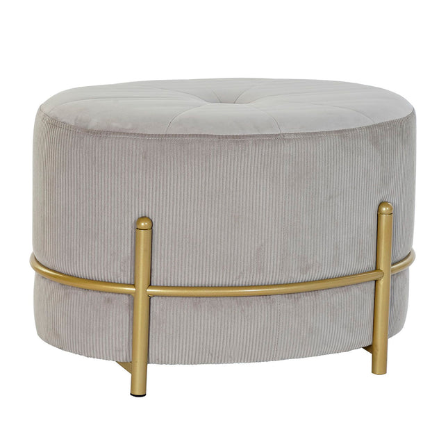 Hocker DKD Home Decor 8424001830657 Beige Gold Metall (51 x 36 x 33 cm)