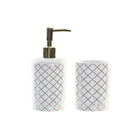 Badezimmer Set DKD Home Decor Gold Weiß Dolomite (8 x 7 x 17,5 cm)