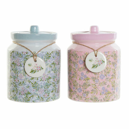 Gefäß DKD Home Decor 3 Stück Blomster Dolomite (15,5 x 15,5 x 21 cm)