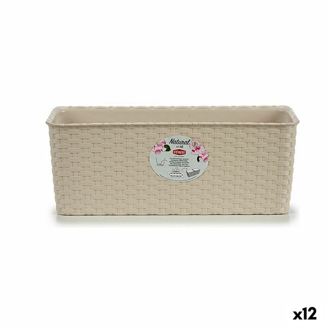 Blumenkasten Beige Kunststoff (15,5 x 13,5 x 38,5 cm) (12 Stück)