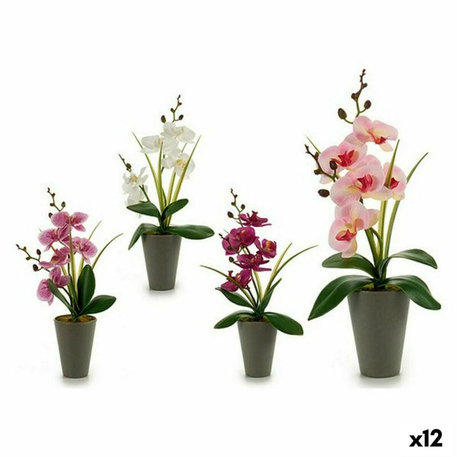 Dekorationspflanze Orchidee Kunststoff (8 x 35 x 14 cm) (12 Stück)