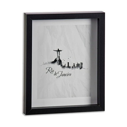 Bild Stadt Schwarz Glas Spanplatte (22 x 2,5 x 27 cm) (12 Stück)