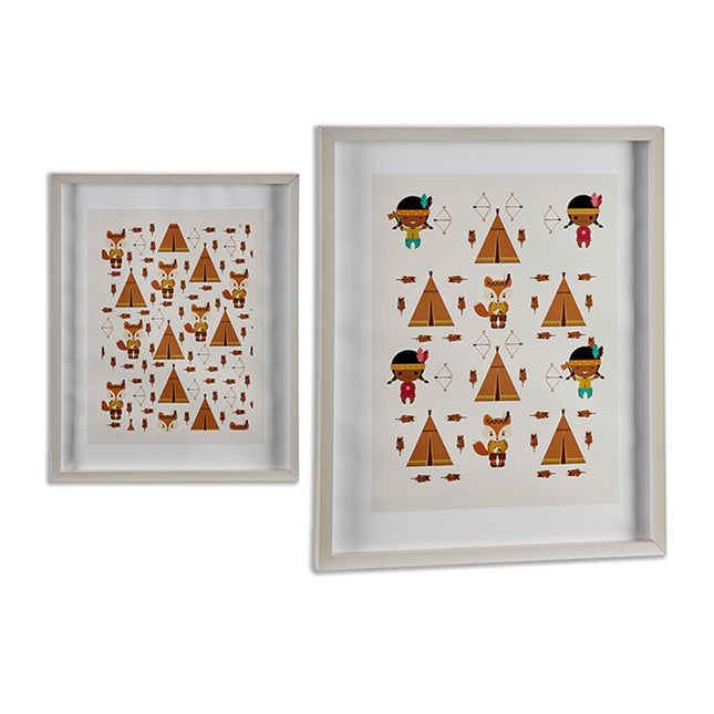 Bild Braun Holz Weiß (6 Stück) (2,5 x 52 x 42 cm)