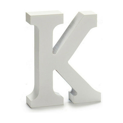 Buchstabe K Holz Weiß (2 x 16 x 14,5 cm) (24 Stück)