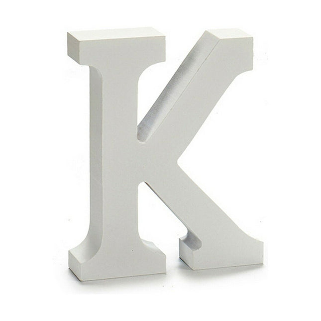 Buchstabe K Holz Weiß (2 x 16 x 14,5 cm) (24 Stück)