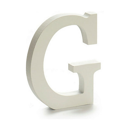 Buchstabe G Holz Weiß (1,8 x 21 x 17 cm) (12 Stück)