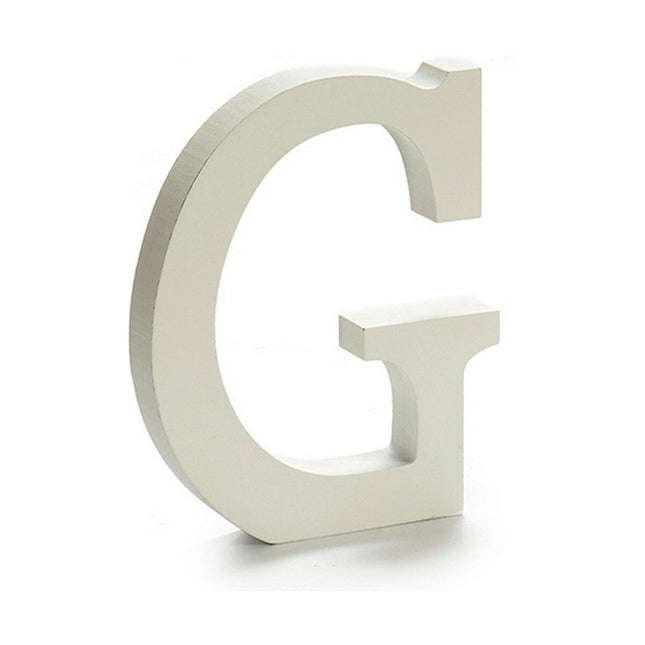Buchstabe G Holz Weiß (1,8 x 21 x 17 cm) (12 Stück)