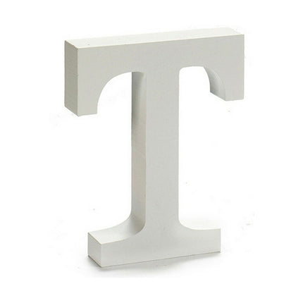 Buchstabe T Holz Weiß (2 x 16 x 14,5 cm) (24 Stück)