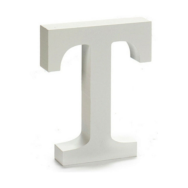 Buchstabe T Holz Weiß (2 x 16 x 14,5 cm) (24 Stück)