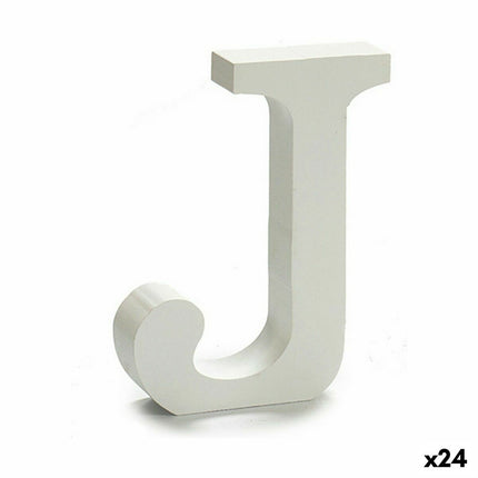 Buchstabe J Holz Weiß (2 x 16 x 14,5 cm) (24 Stück)