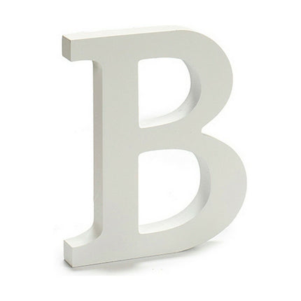 Buchstabe B Holz Weiß (1,8 x 21 x 17 cm) (12 Stück)