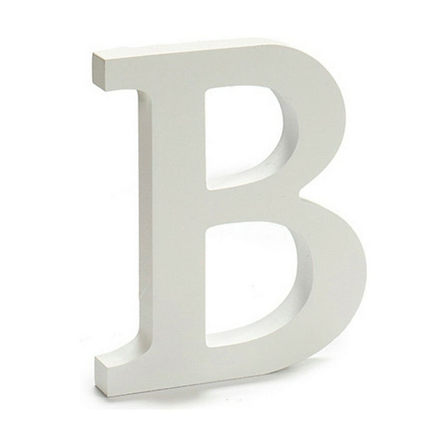 Buchstabe B Holz Weiß (1,8 x 21 x 17 cm) (12 Stück)