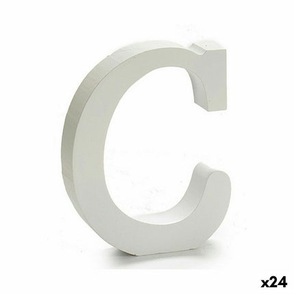 Buchstabe C Holz Weiß (2 x 16 x 14,5 cm) (24 Stück)