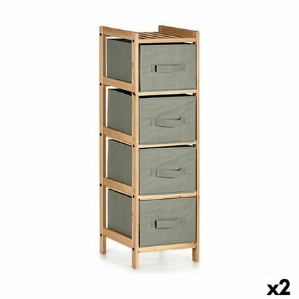 Beistellmöbel Grau Holz Textil (28 x 89 x 29,5 cm) (2 Stück)