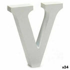 Buchstabe V 2 x 11 cm Holz Weiß (24 Stück)