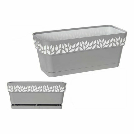 Selbstbewässerndes Pflanzgefäß Cloe Grau Weiß Kunststoff (13,3 x 12,3 x 29,3 cm) (12 Stück)
