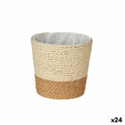 Blumentopf Braun natürlich Schnur Kunststoff 11 x 10,5 x 11 cm (24 Stück)