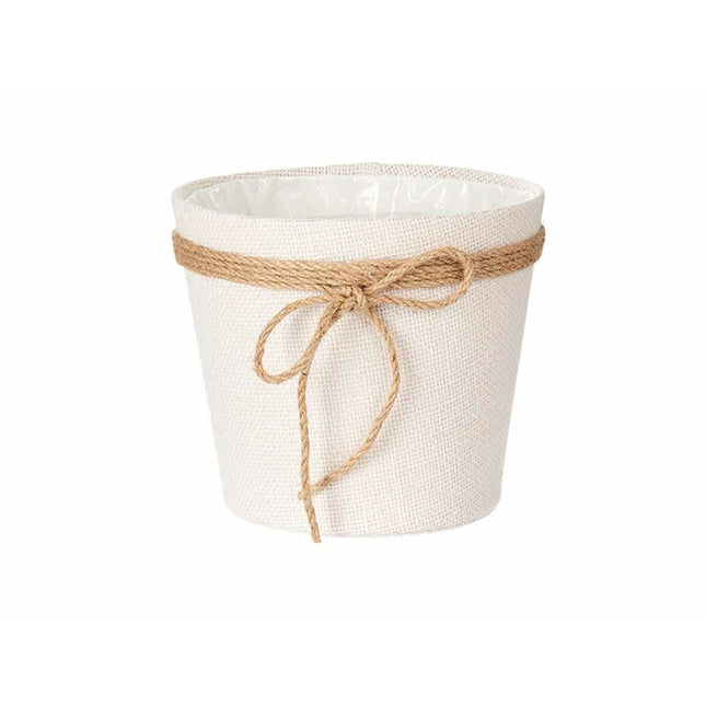 Blumentopf 18 x 16 cm Stoff Weiß Kunststoff (24 Stück)
