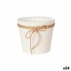 Blumentopf 18 x 16 cm Stoff Weiß Kunststoff (24 Stück)