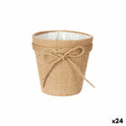 Blumentopf 12,5 x 12 x 12,5 cm Schleife Braun Stoff Kunststoff (24 Stück)