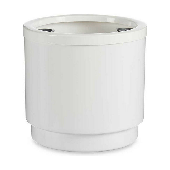 Selbstbewässernder Blumentopf Weiß Polypropylen (26 x 25 x 26 cm) (4 Stück)