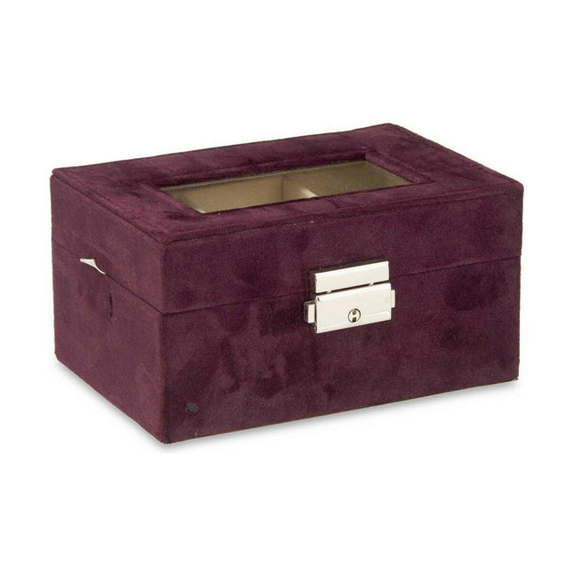 Uhrenbox Metall Burgunderrot (16 x 8,5 x 11 cm) (6 Stück)