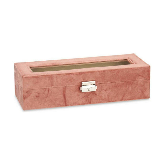 Uhrenbox Rosa Metall (30,5 x 8,5 x 11,5 cm) (6 Stück)