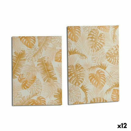 Leinwand Pflanzenblatt Gold 50 x 70 x 1,5 cm (12 Stück)