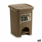 Papierkorb mit Pedal Stefanplast Elegance Schwarz Beige Kunststoff 6 L 20,5 x 28 x 20,5 cm (6 Stück)