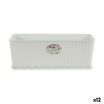 Blumenkasten Stefanplast Weiß Kunststoff 48,5 x 16 x 18 cm (12 Stück)