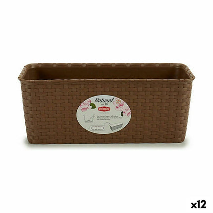 Blumenkasten Stefanplast Braun PVC 13 x 11 x 28,5 cm (12 Stück)