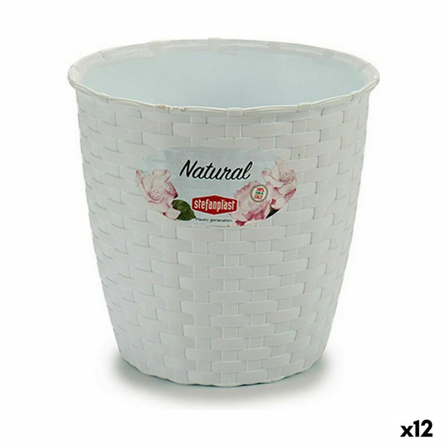 Blumentopf Stefanplast Weiß Kunststoff 14 x 13 x 14 cm (12 Stück)