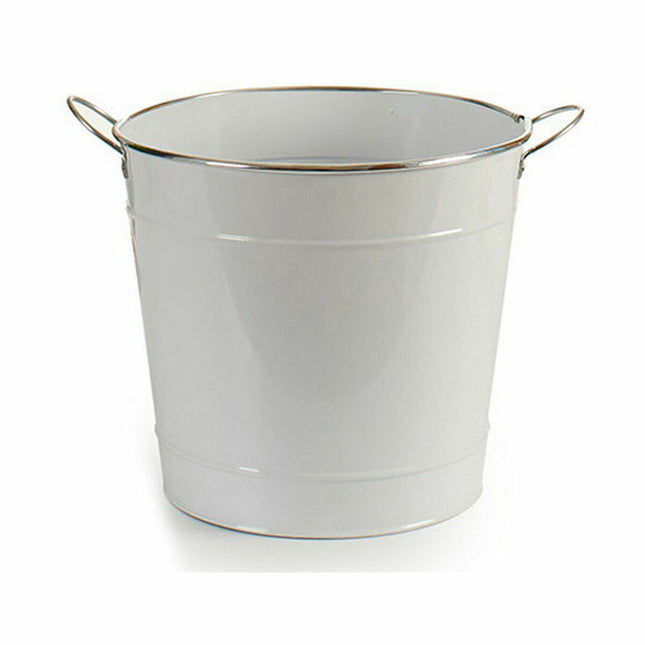 Blumentopf Würfel Weiß Silberfarben Metall 29 x 27 x 37 cm (12 Stück)