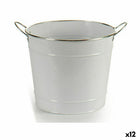 Blumentopf Würfel Weiß Silberfarben Zink 34,8 x 23 x 27,8 cm (12 Stück)